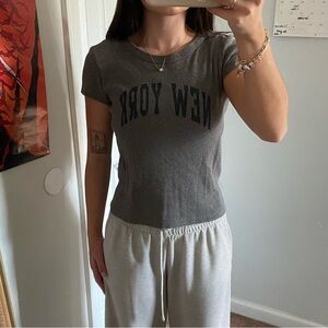 Brandy Melville Charcoal New York Tee